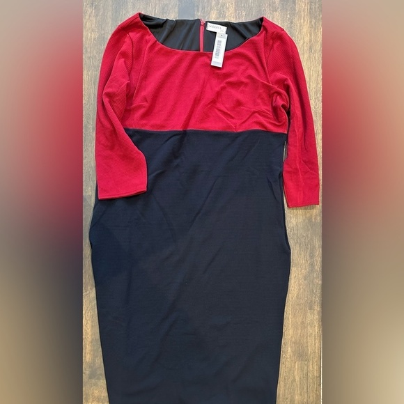 City Goddess Color Block Midi Dress Plus Size - Picture 4 of 7